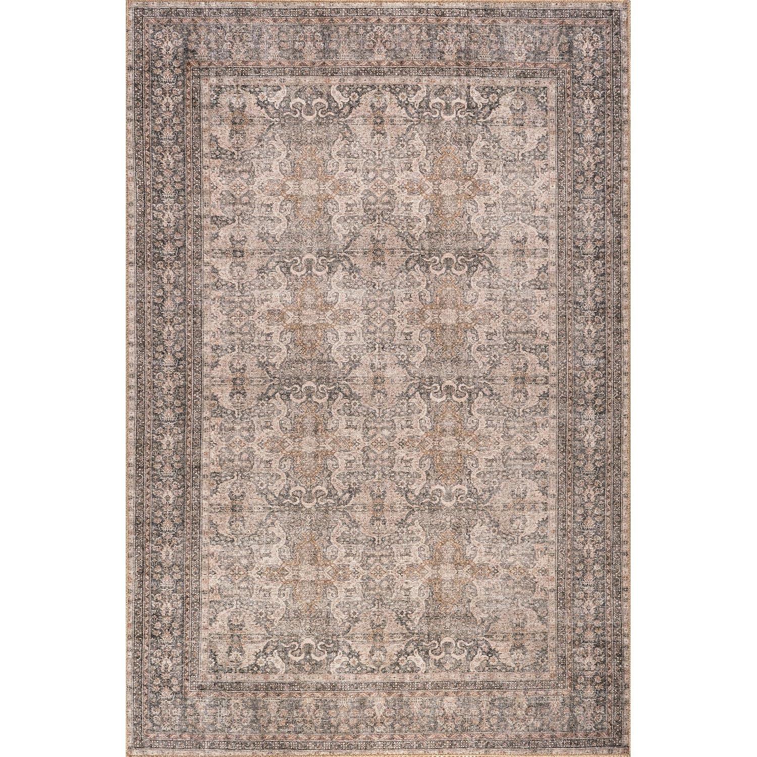 Nuloom Hillstone Collection Else Traditional Vintage Medallion Area Rug, 5' x 8', Beige