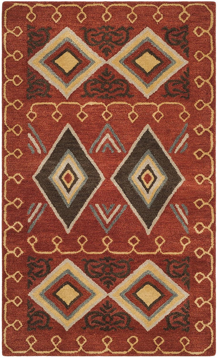 Heritage HG404 Handmade Accent Rug - 3'x5' - Red/Multi - Safavieh