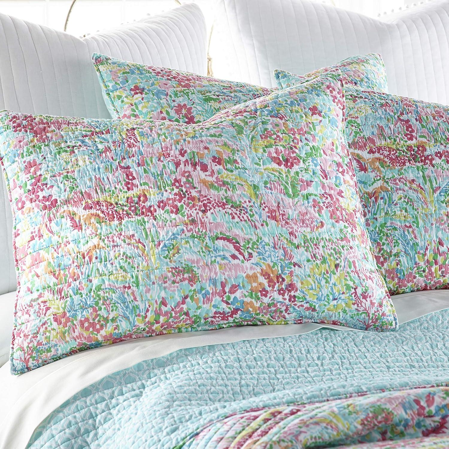 Karolynna King Reversible Floral Cotton Quilt Set in Multicolor