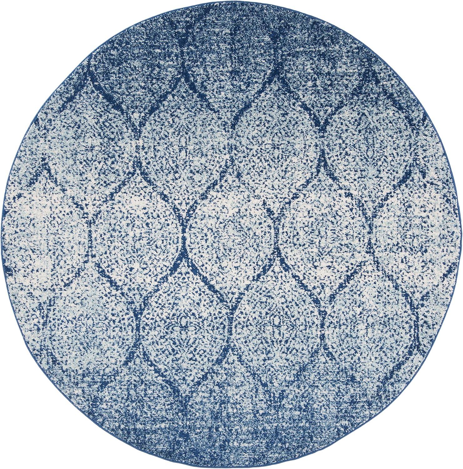 Madison MAD604 Power Loomed Indoor Area Rug - Navy/Blue - 6'7" Round - Safavieh