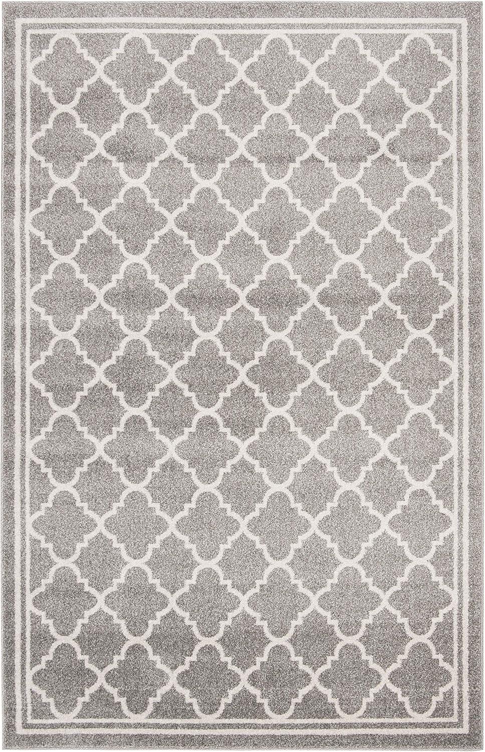 SAFAVIEH Amherst Trina Geometric Area Rug, Dark Grey/Beige, 5' x 5' Square