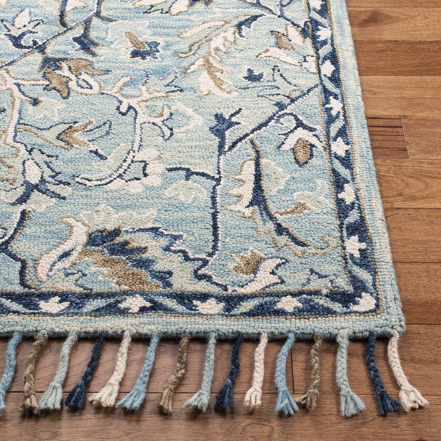 Blossom BLM457 Hand Tufted Area Rug - Blue/Ivory - 8'x10' - Safavieh.