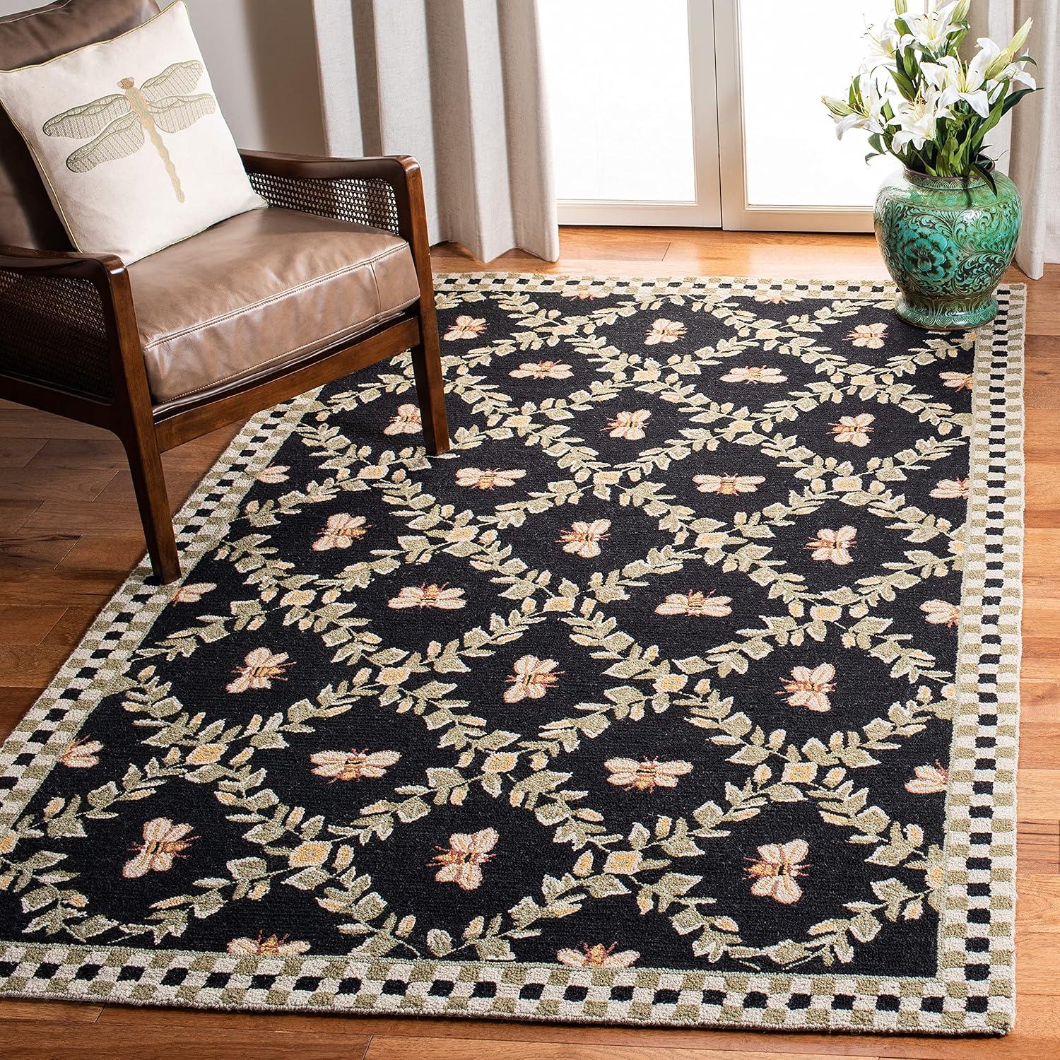Chelsea HK55 Hand Hooked Accent Rug - Ivory/Green - 3'9"x5'9" - Safavieh