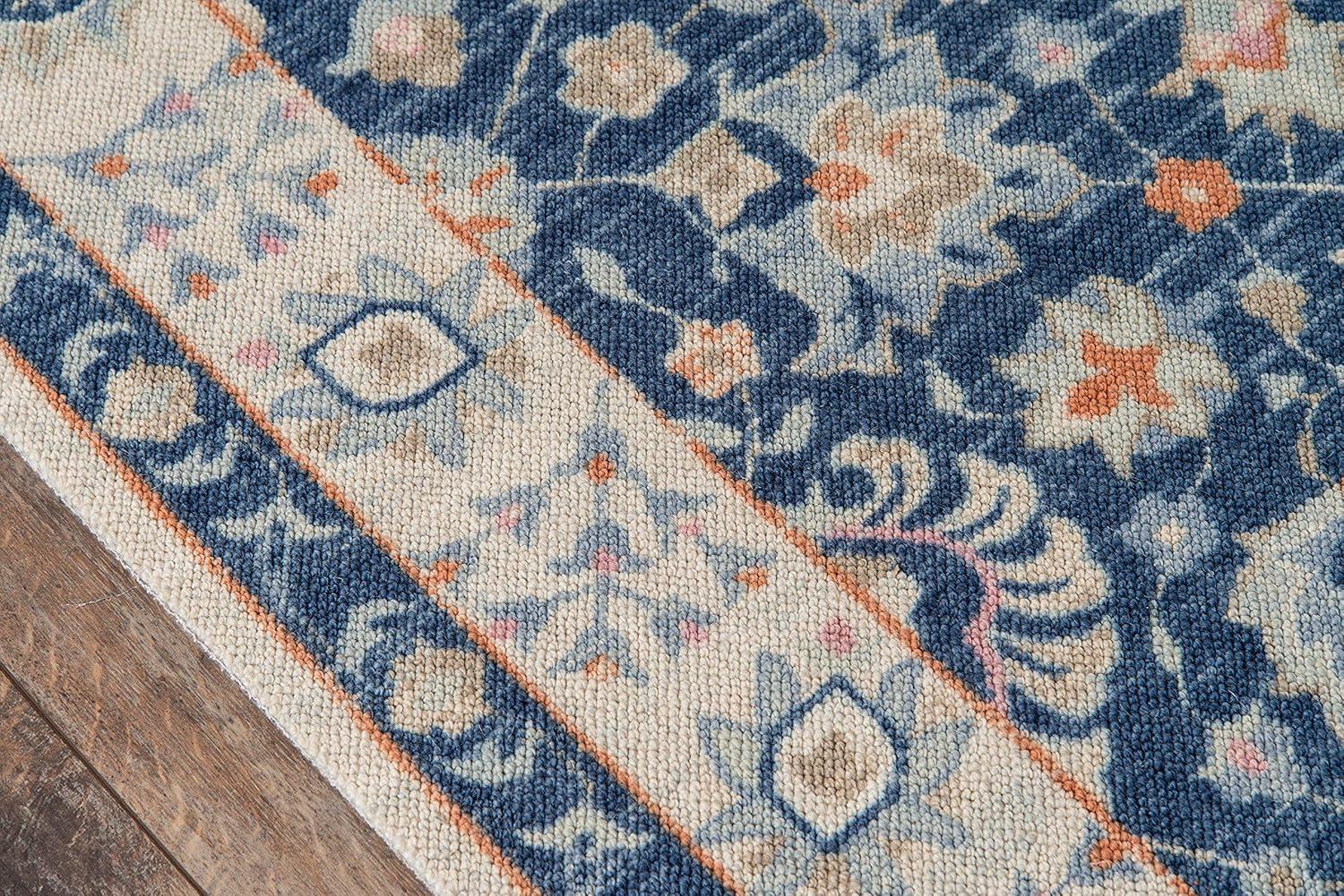 Momeni 5'3"x7'6" Anatolia Mae Medallion Machine Loomed Area Rug Navy Blue: Wool & Nylon, Low Pile, Indoor Use