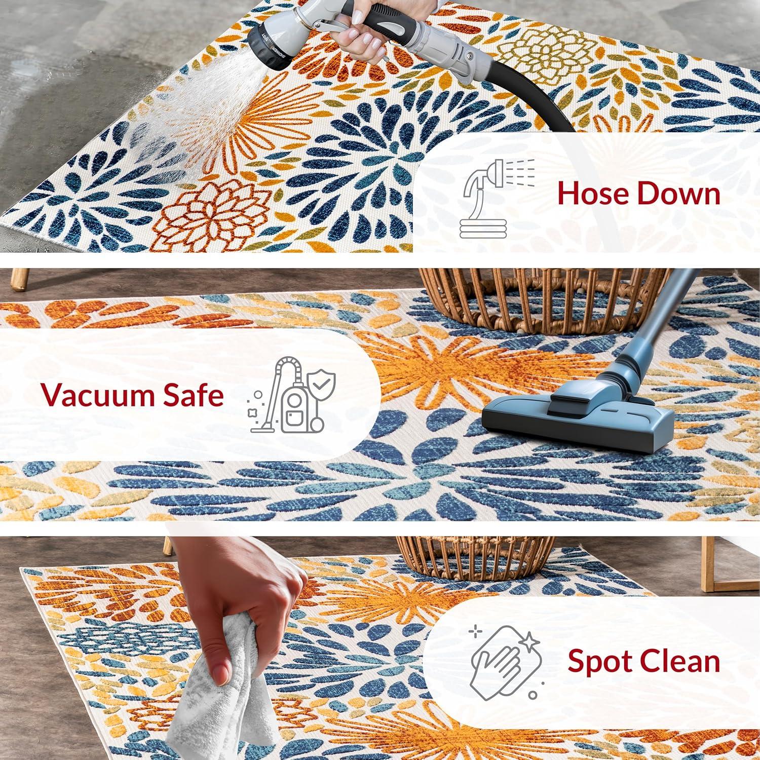 nuLOOM Monique Floral Indoor/Outdoor Area Rug, 12' x 15', Blue