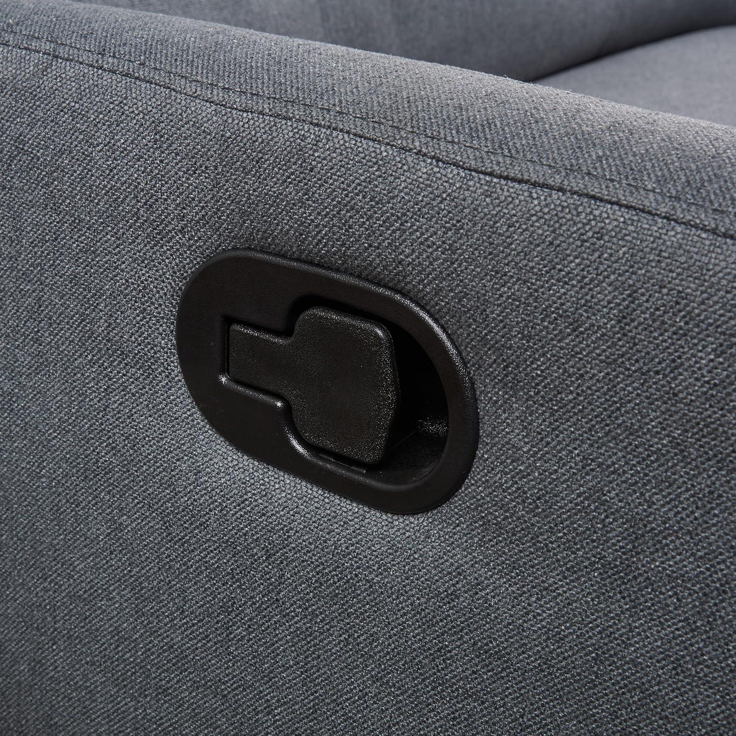 Halima 2-Seater Recliner - Charcoal - Christopher Knight Home: Precision Mechanism, Polyester Upholstery