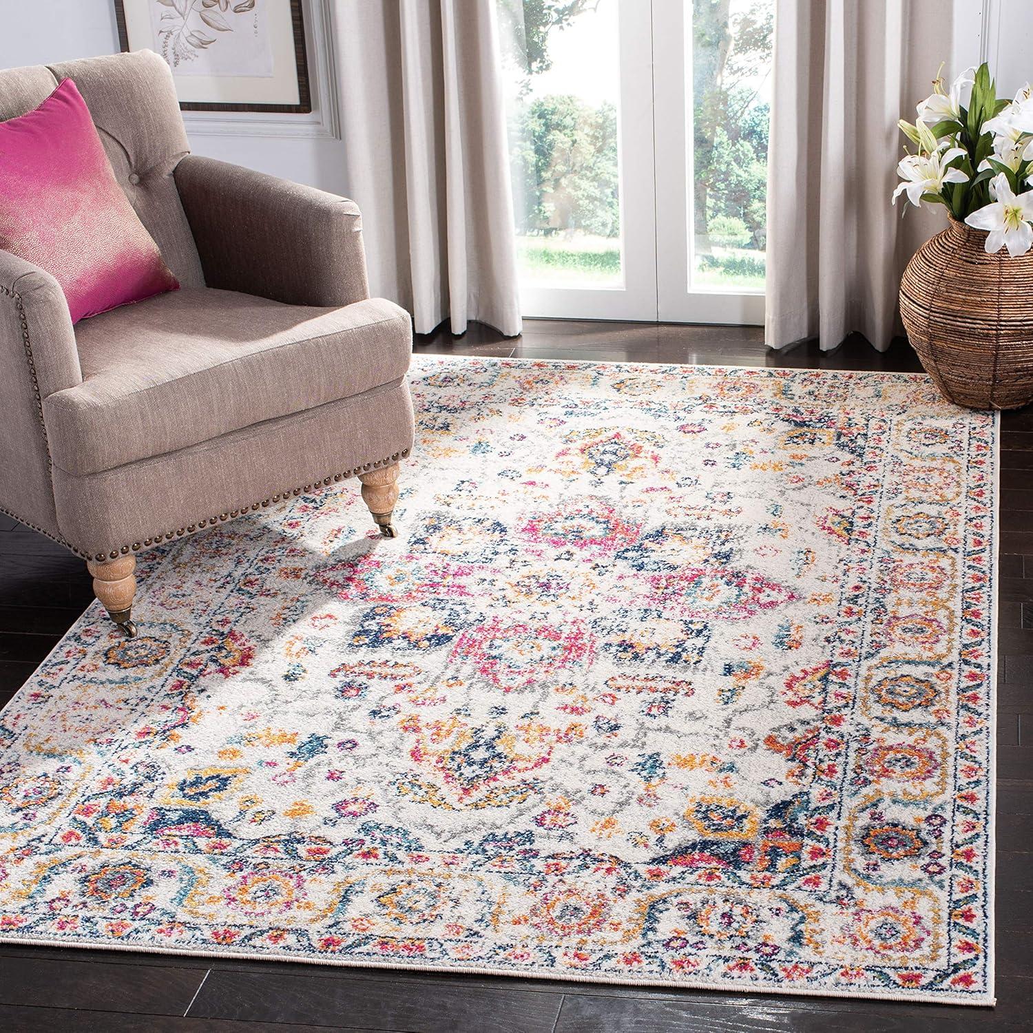 Madison MAD603 Power Loomed Area Rug - Fuchsia/Ivory - 5'1"x7'6" - Safavieh.