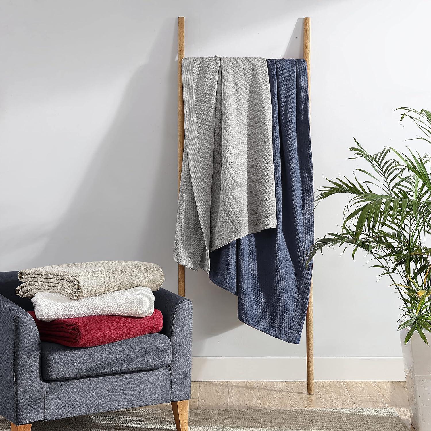 Nautica Nautica Baird Solid Cotton Reversible Blanket