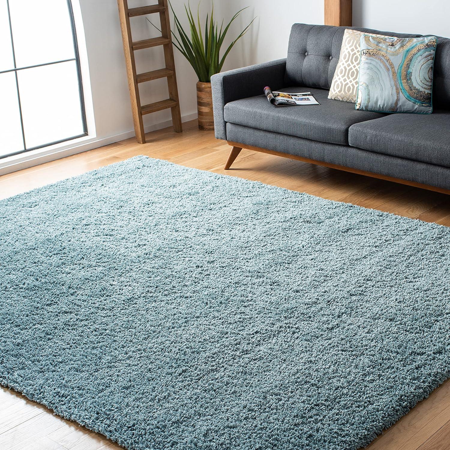 Shag SG151 Power Loomed Indoor Area Rug - Light Blue - 8'6"x12' - Safavieh.