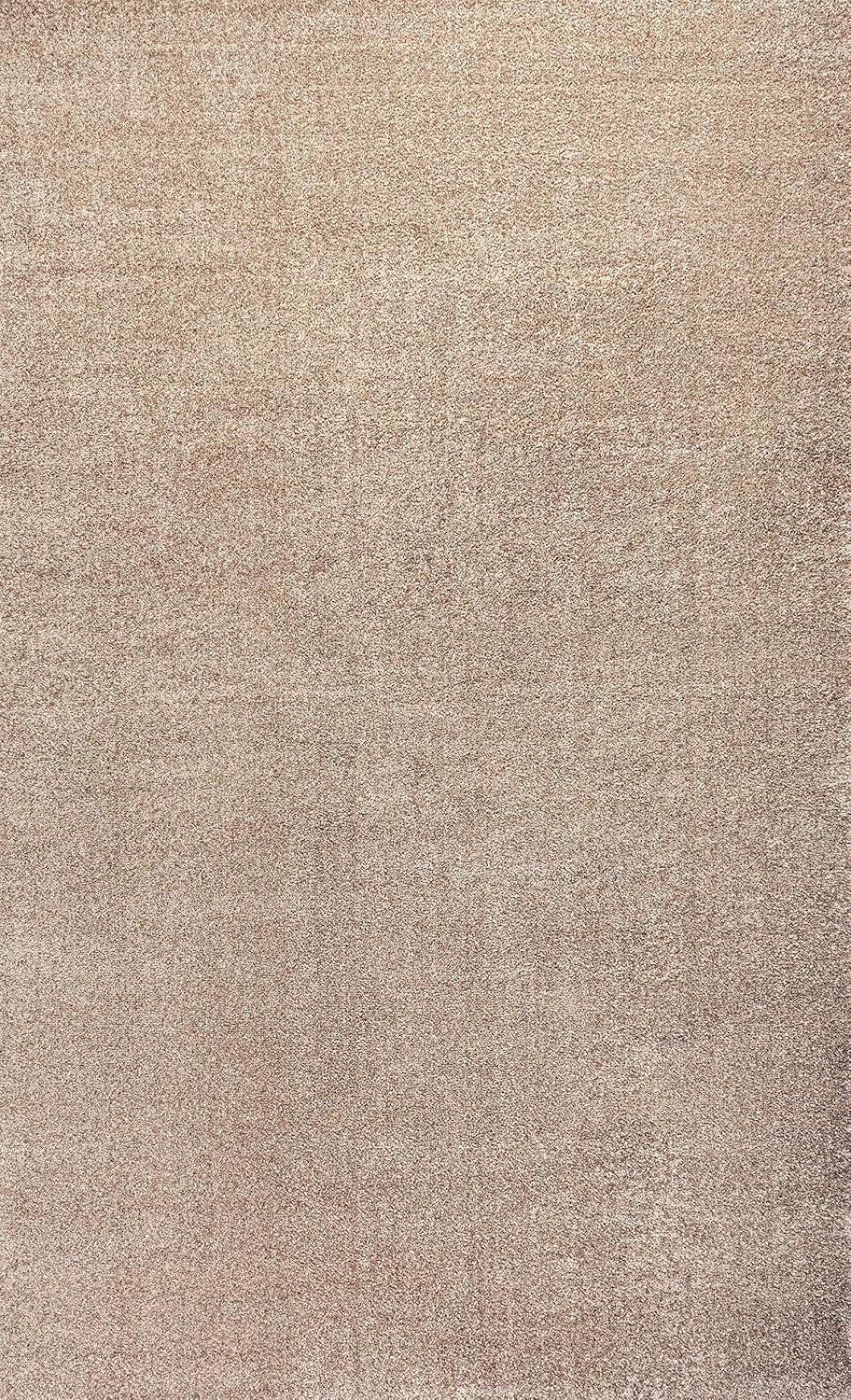 8'x10' Haze Solid Low-Pile Area Rug, Beige - JONATHAN Y
