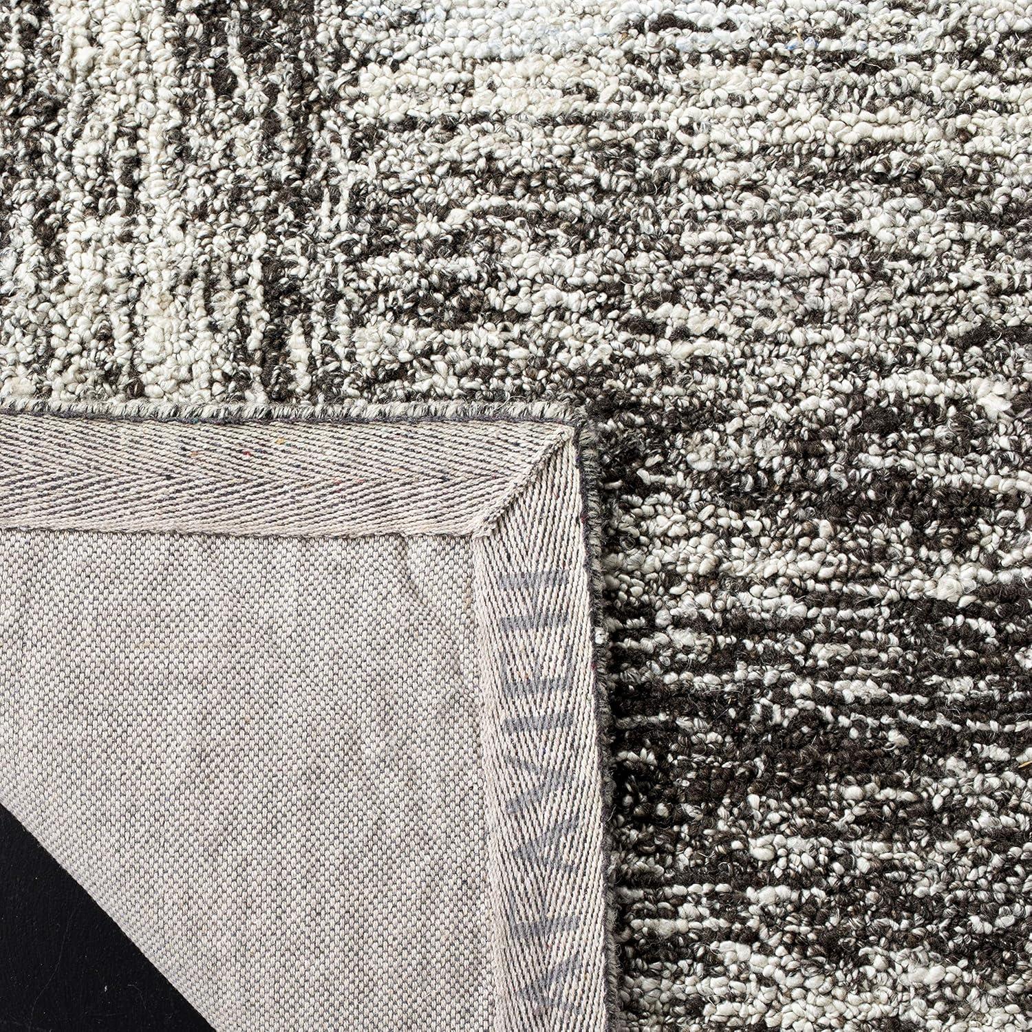 Abstract ABT601 Hand Tufted Area Rug - Ivory/Charcoal - 6'x6' - Safavieh .