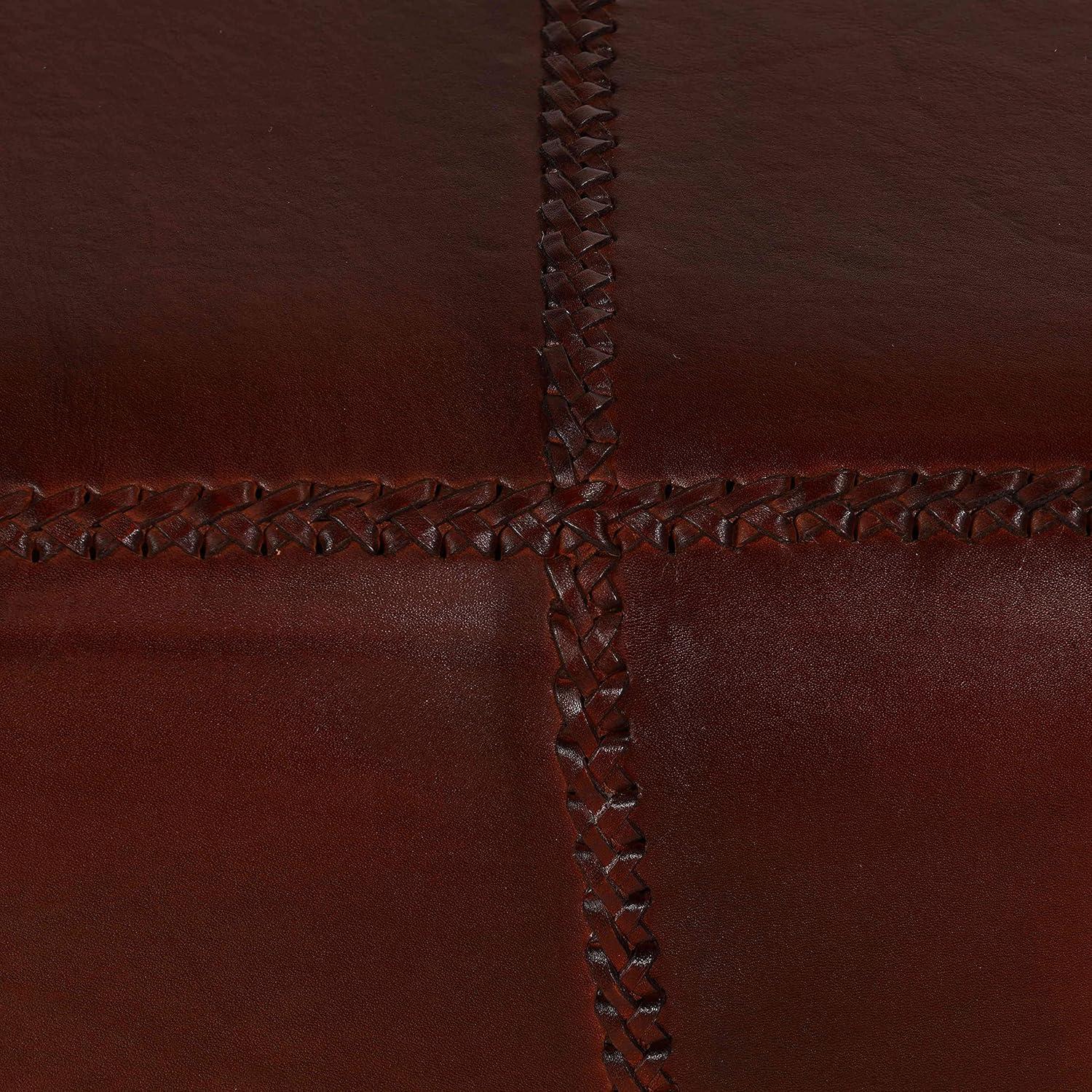 Genuine Leather Upholstered Bench