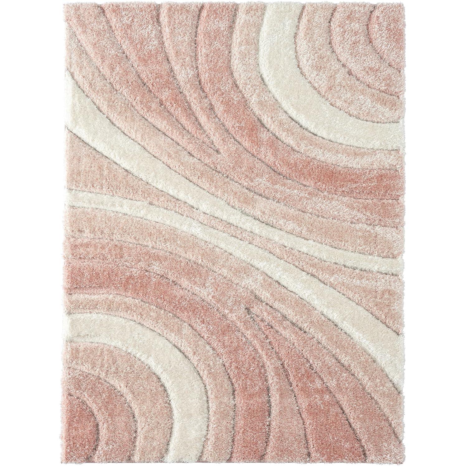 Luxe Weavers Modern Shag Geometric Area Rug, Gray 5x7