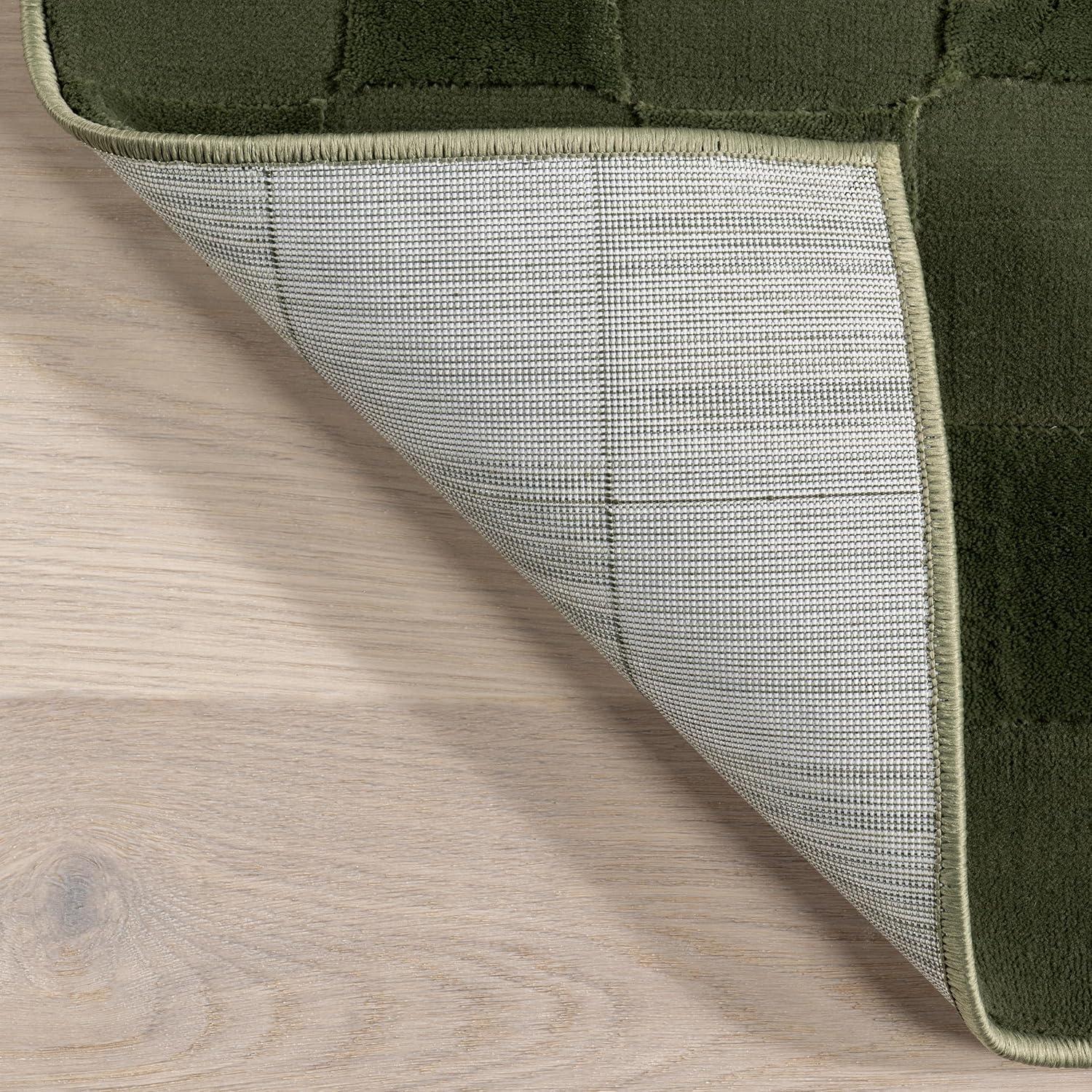 Nuloom Alaiya Checkered Pet Friendly Textured Machine Washable Area Rug, 3' x 5', Green