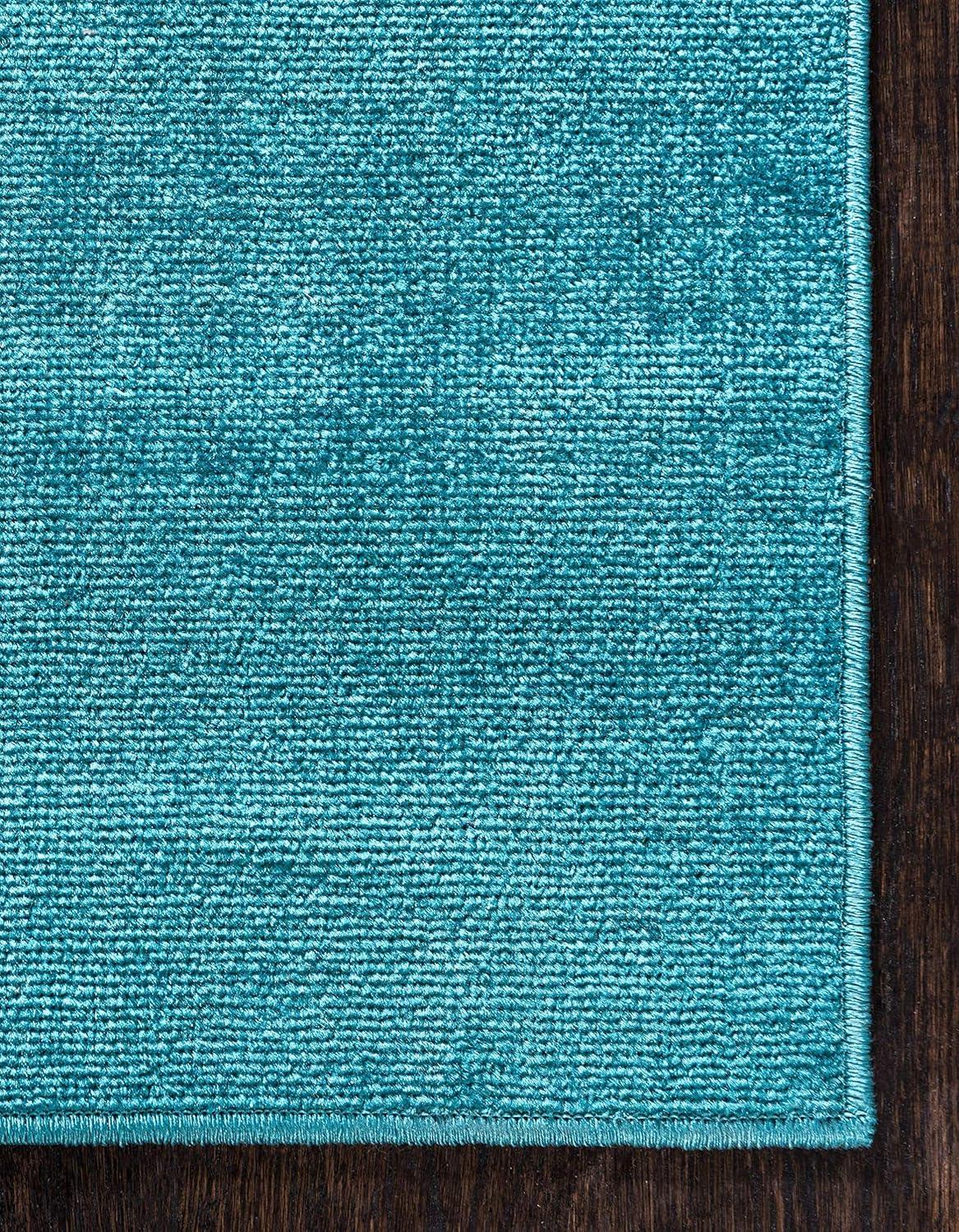 Unique Loom Williamsburg Collection Area Rug - Solid (9'  x 12' 2" Rectangle Turquoise/Teal)