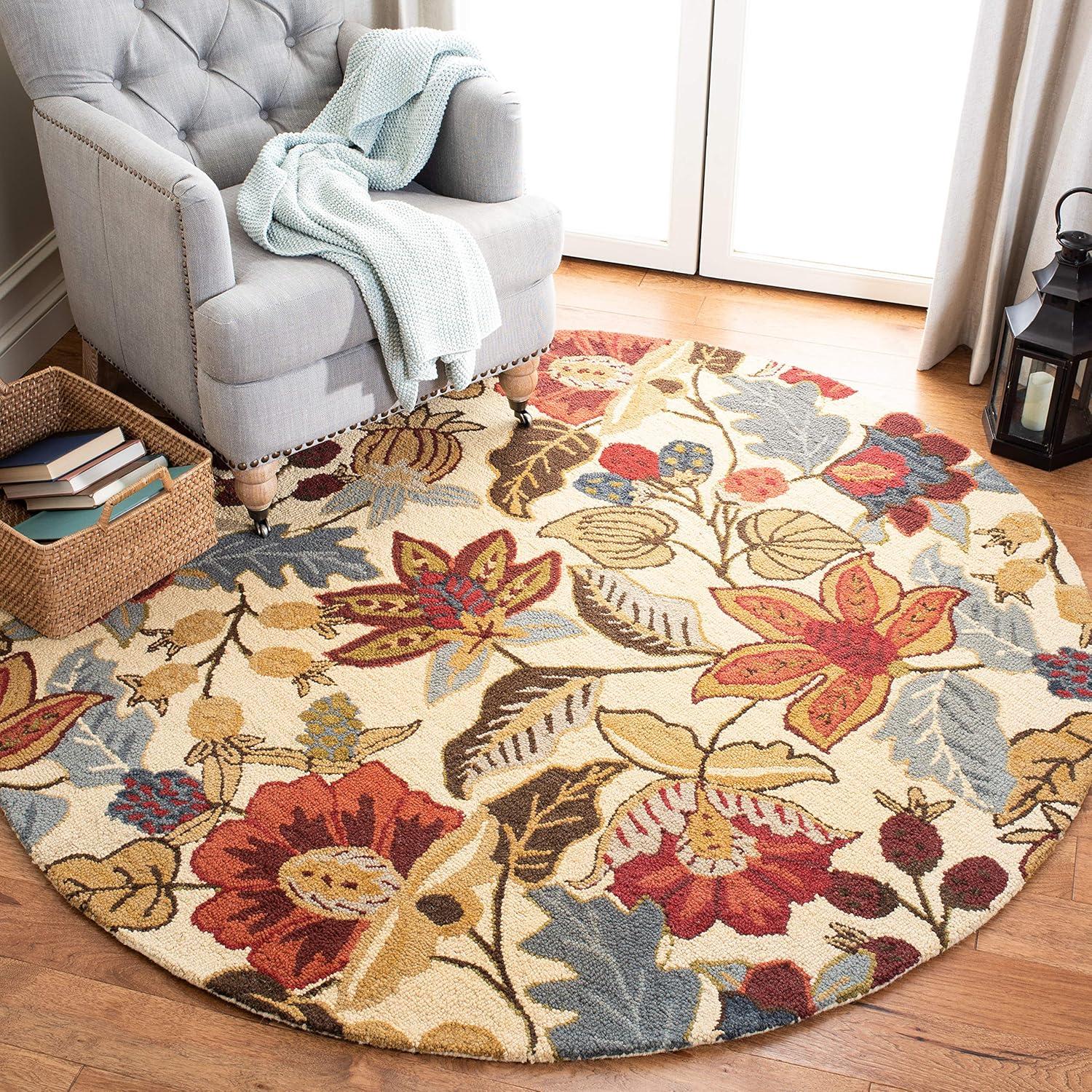 Jardin JAR952 Hand Tufted Area Rug - Beige/Multi - 6' Round - Safavieh.