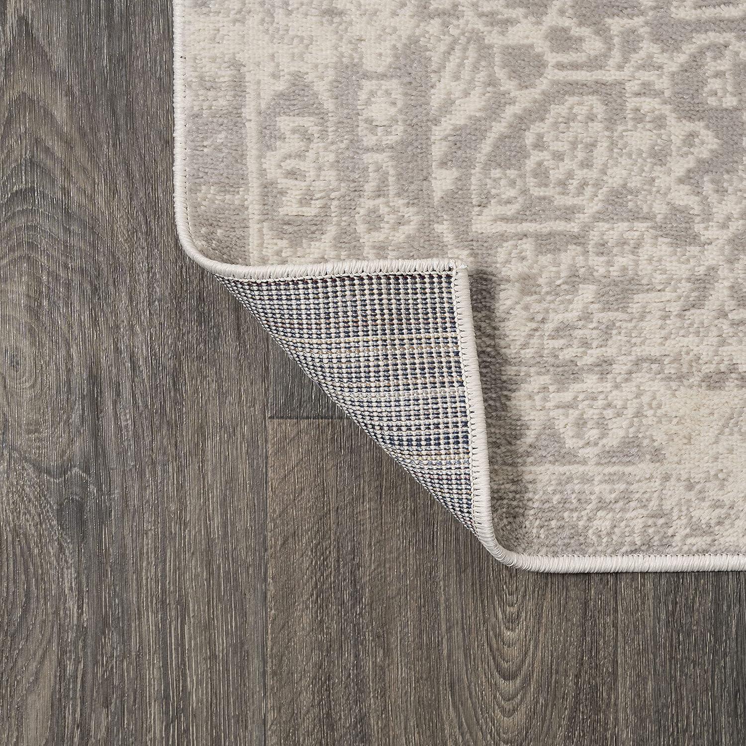 8'x10' Alhambra Ornate Medallion Modern Area Rug, Ivory - JONATHAN Y