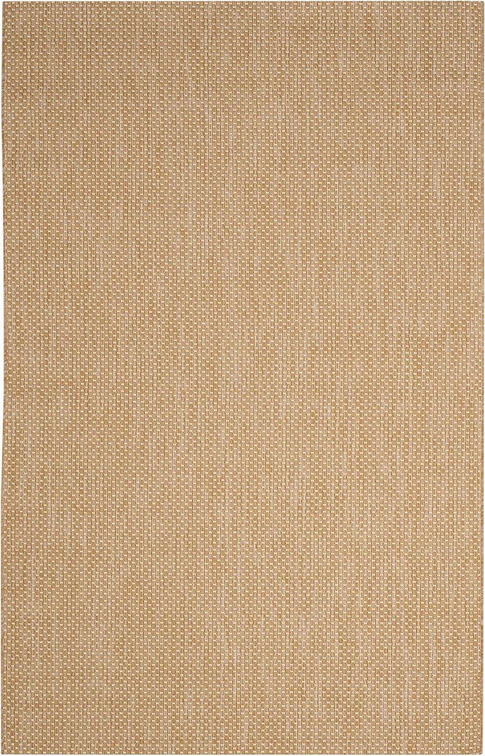 Natural Cream Synthetic 5'3" x 7'7" Flat Woven Indoor/Outdoor Rug