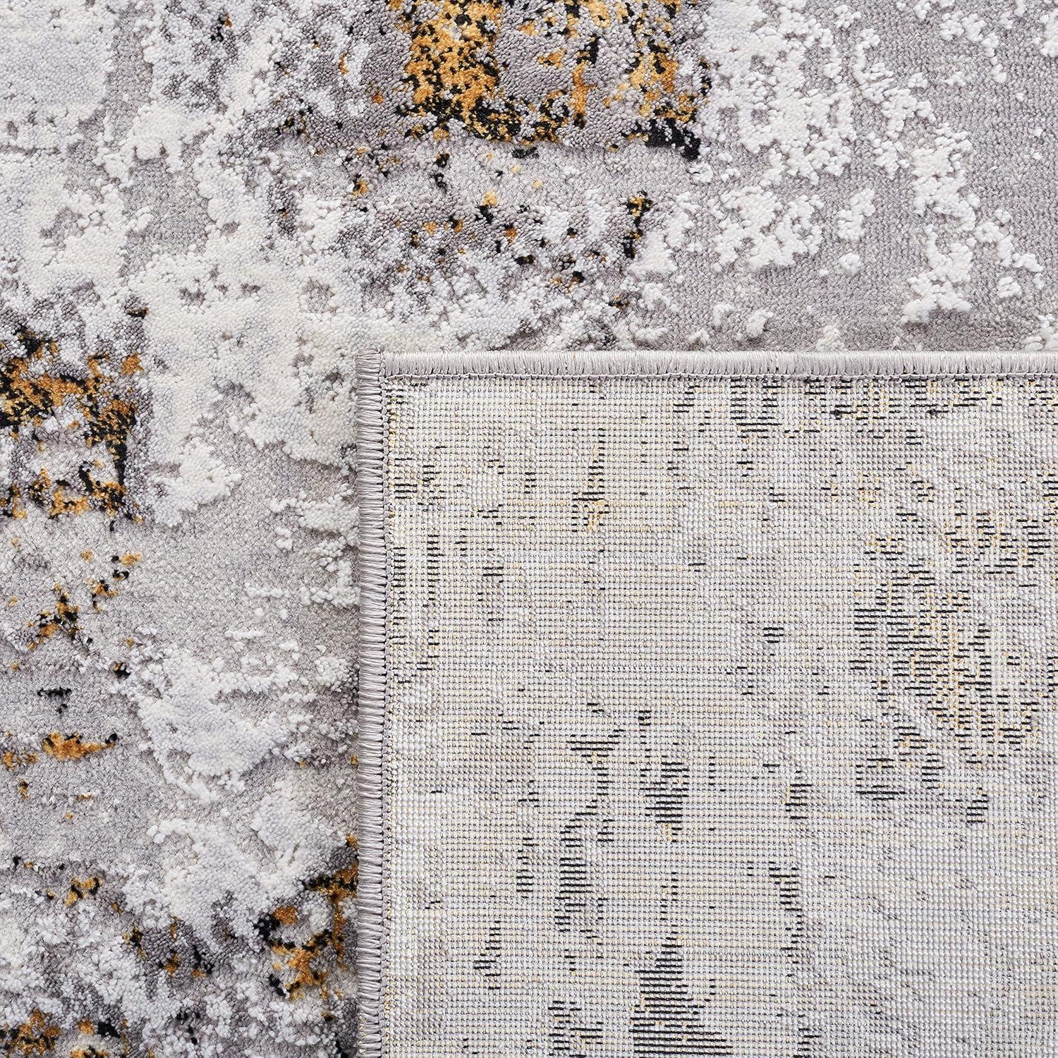 Amelia ALA232 Power Loomed Area Rug - Grey/Gold - 6'7"x6'7" - Safavieh.