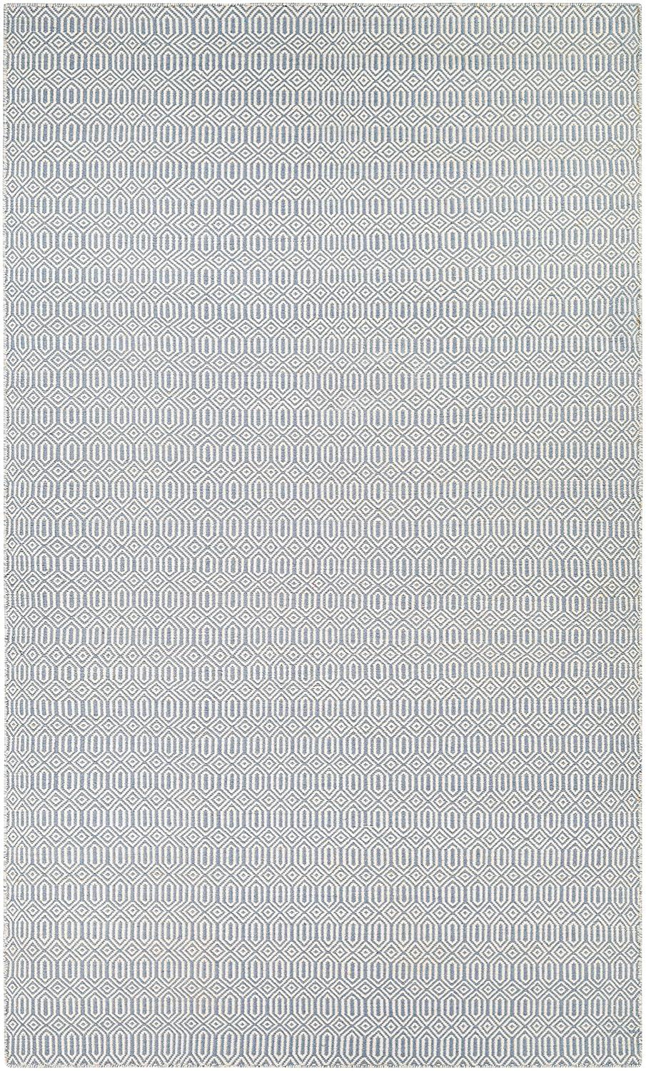 Hand-Woven Denim Blue Rectangular Outdoor Rug, 3' x 5', PET Polyester