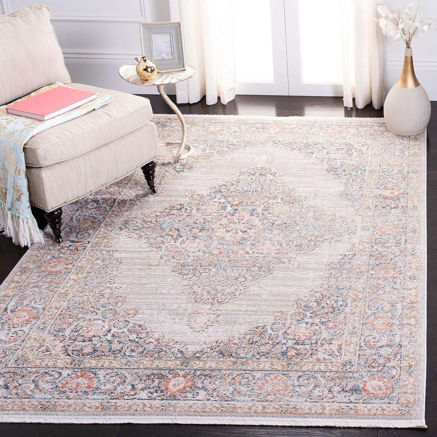 Elysian Gray Synthetic 9' x 12' Hand-Knotted Area Rug