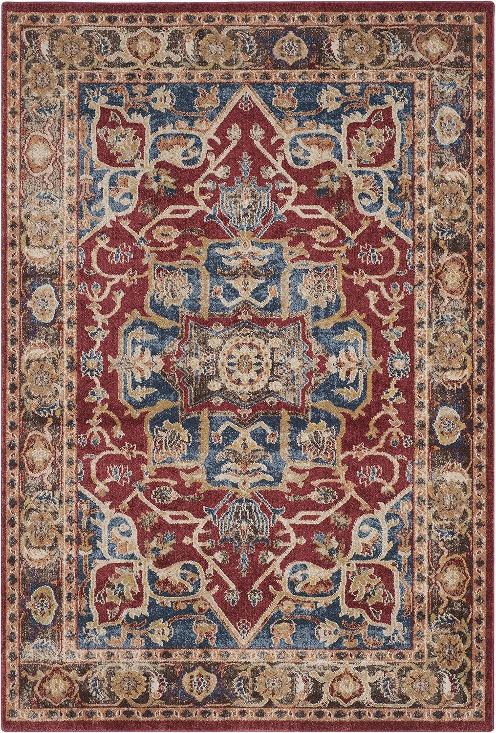 SAFAVIEH Bijar Jules Oriental Area Rug, Red/Royal, 4' x 6'