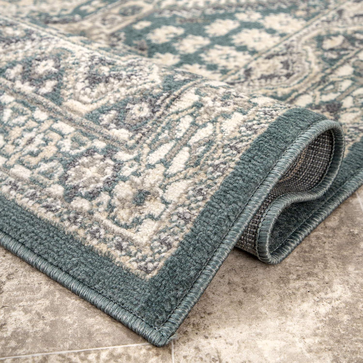 Nuloom 2x8 Becca  Tiled Indoor Area Rug, Blue, Faded Transitional Design, Stain Resistant, BedroomLiving Room, Kitchen,