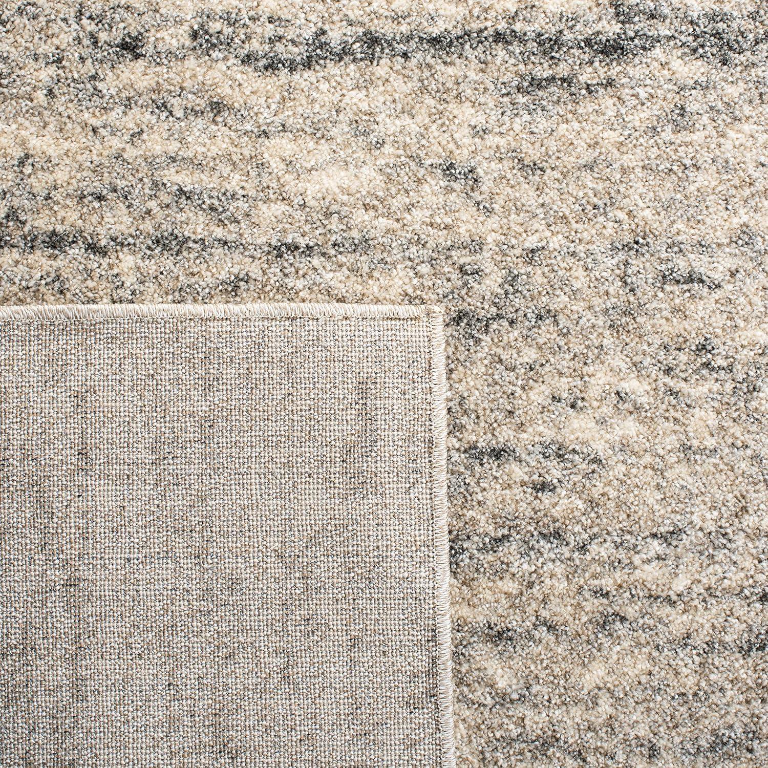 Retro RET2133 Power Loomed Indoor Area Rug - 6'x6' - Ivory/Dark Grey - Safavieh