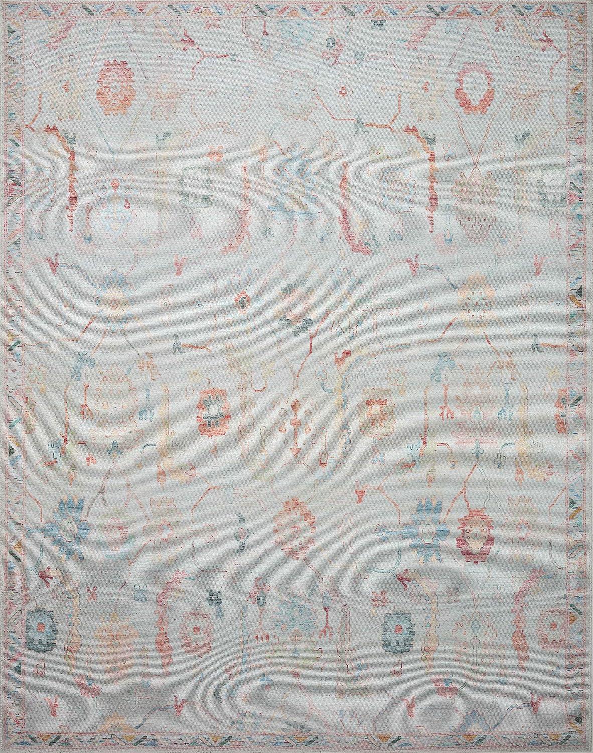 Elysium Faded Floral Blue Synthetic 7'-6" x 9'-6" Area Rug