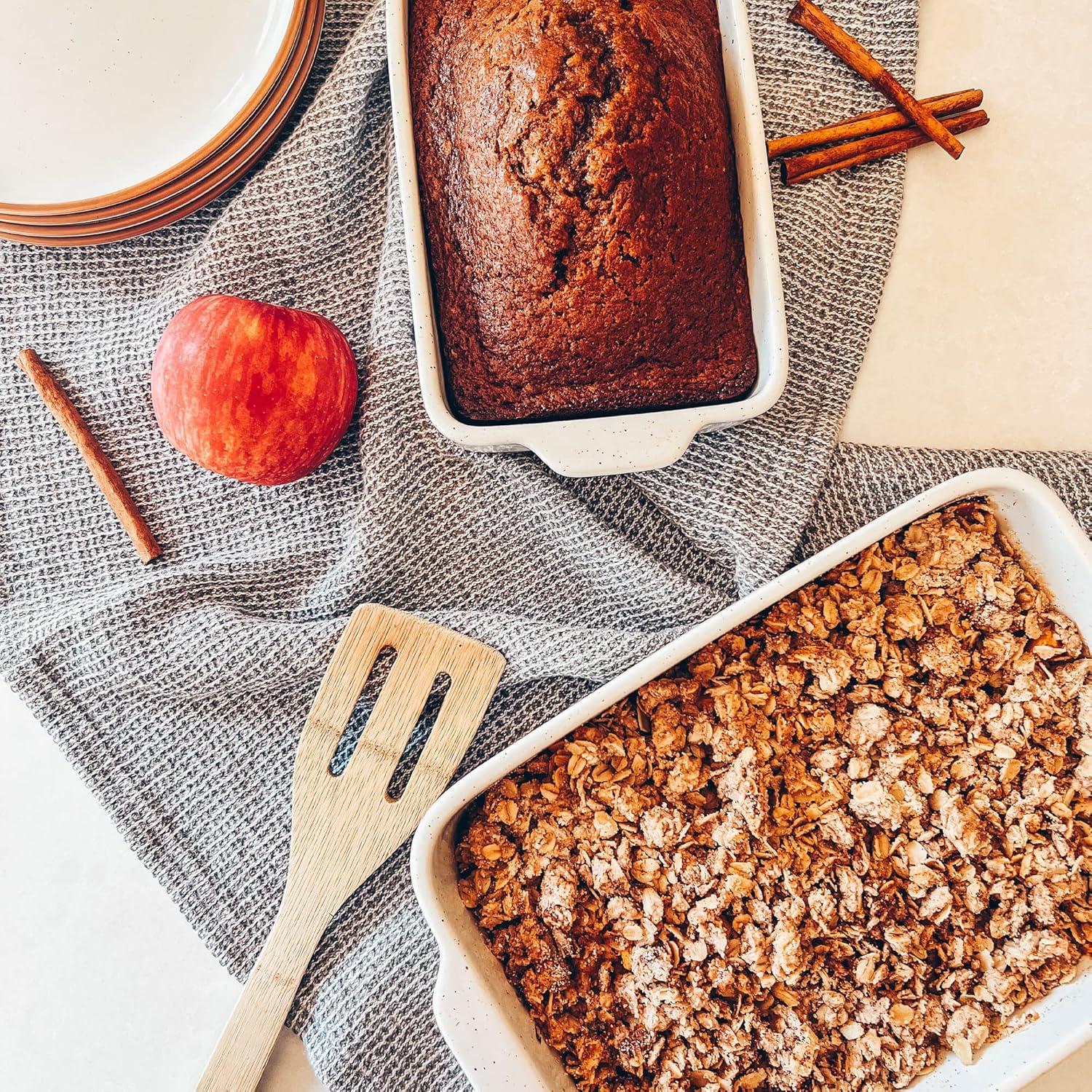 Loaf Baking Dishes - Porcelain Casserole & Bakeware, Oven-To-Table, Freezer Safe - Set Of 2