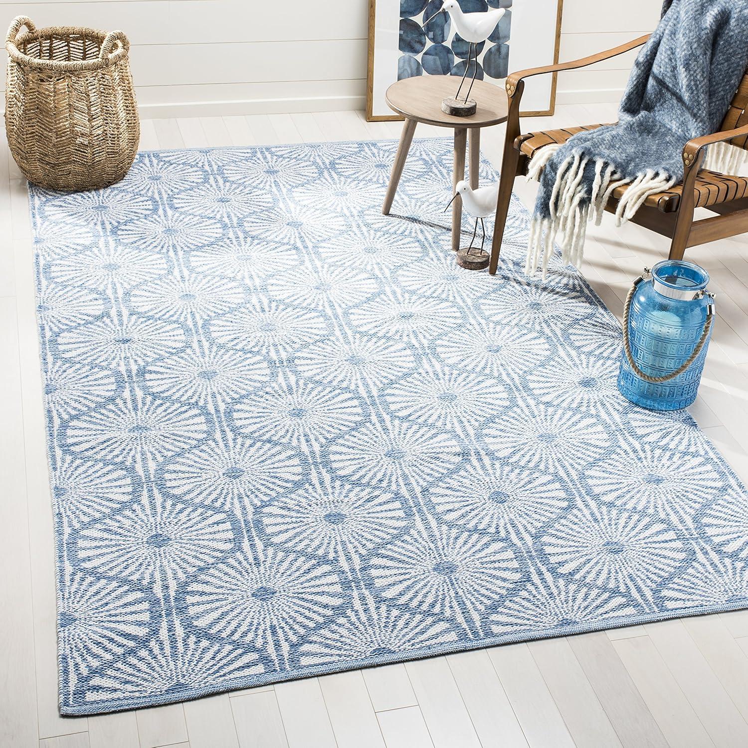 Montauk MTK606 Hand Woven Indoor Accent Rug - Blue/Ivory - 3'x5' - Safavieh