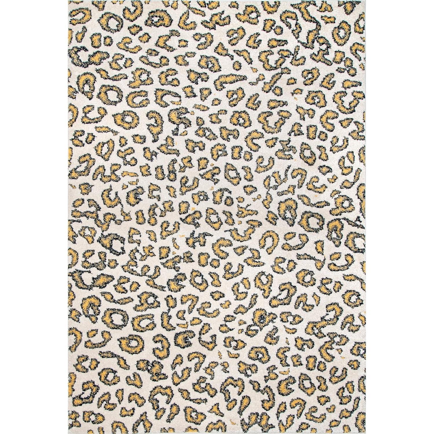 Nuloom Leopard Animal 5x7 Indoor Area Rug for Living Room Bedroom Dining Room Kitchen, Beige/Ivory