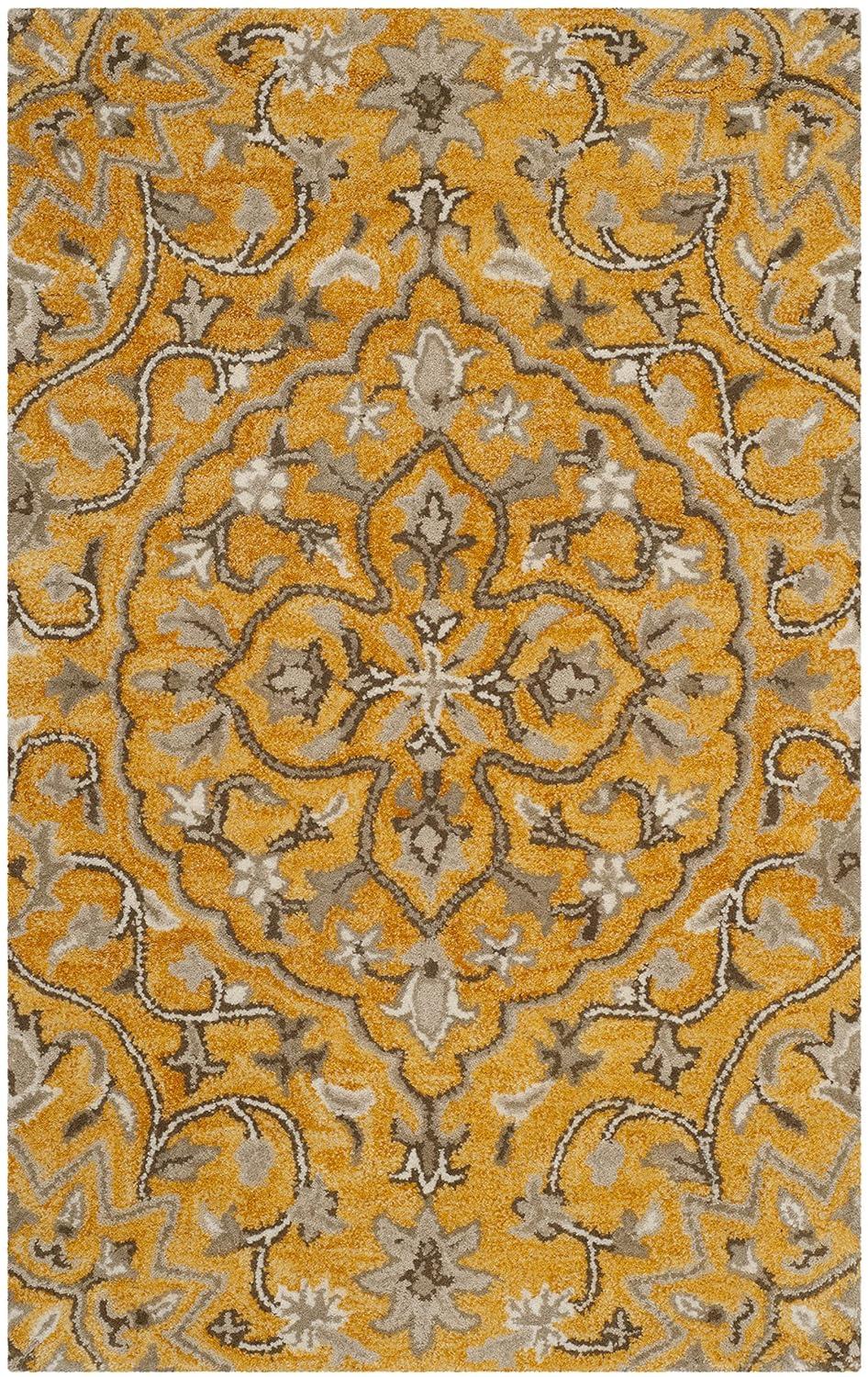 Bella BEL673 Hand Tufted Accent Rug - Gold/Taupe - 2'6"x4' - Safavieh.