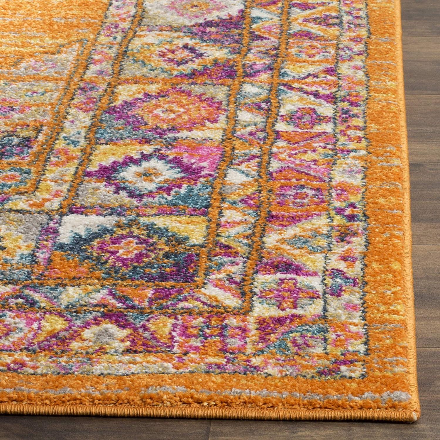 SAFAVIEH Madison Emmet Traditional Area Rug, Orange/Fuchsia, 8' x 10'