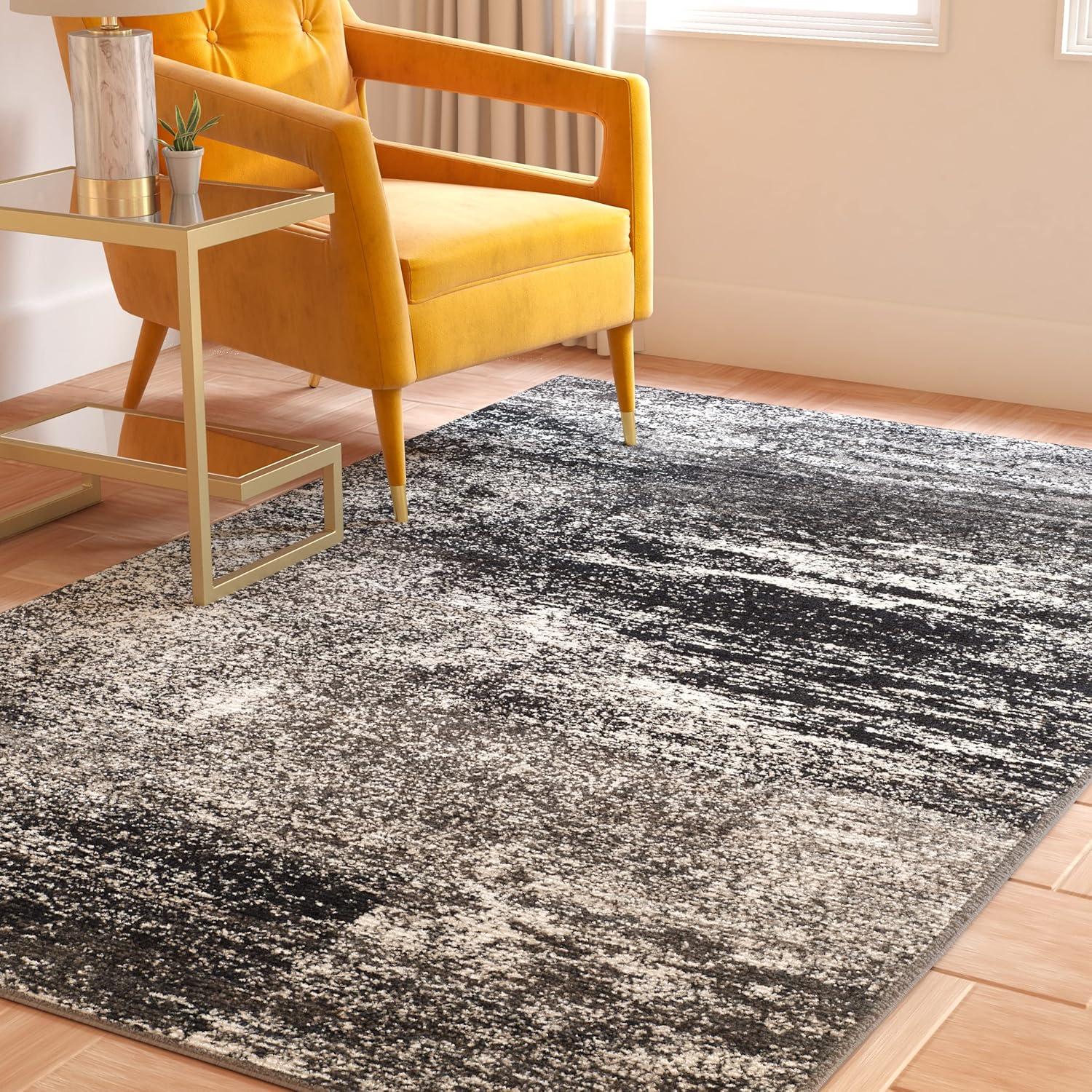 Adirondack ADR112 Machine Made Indoor Area Rug - Silver/Black - 4'x4' - Safavieh