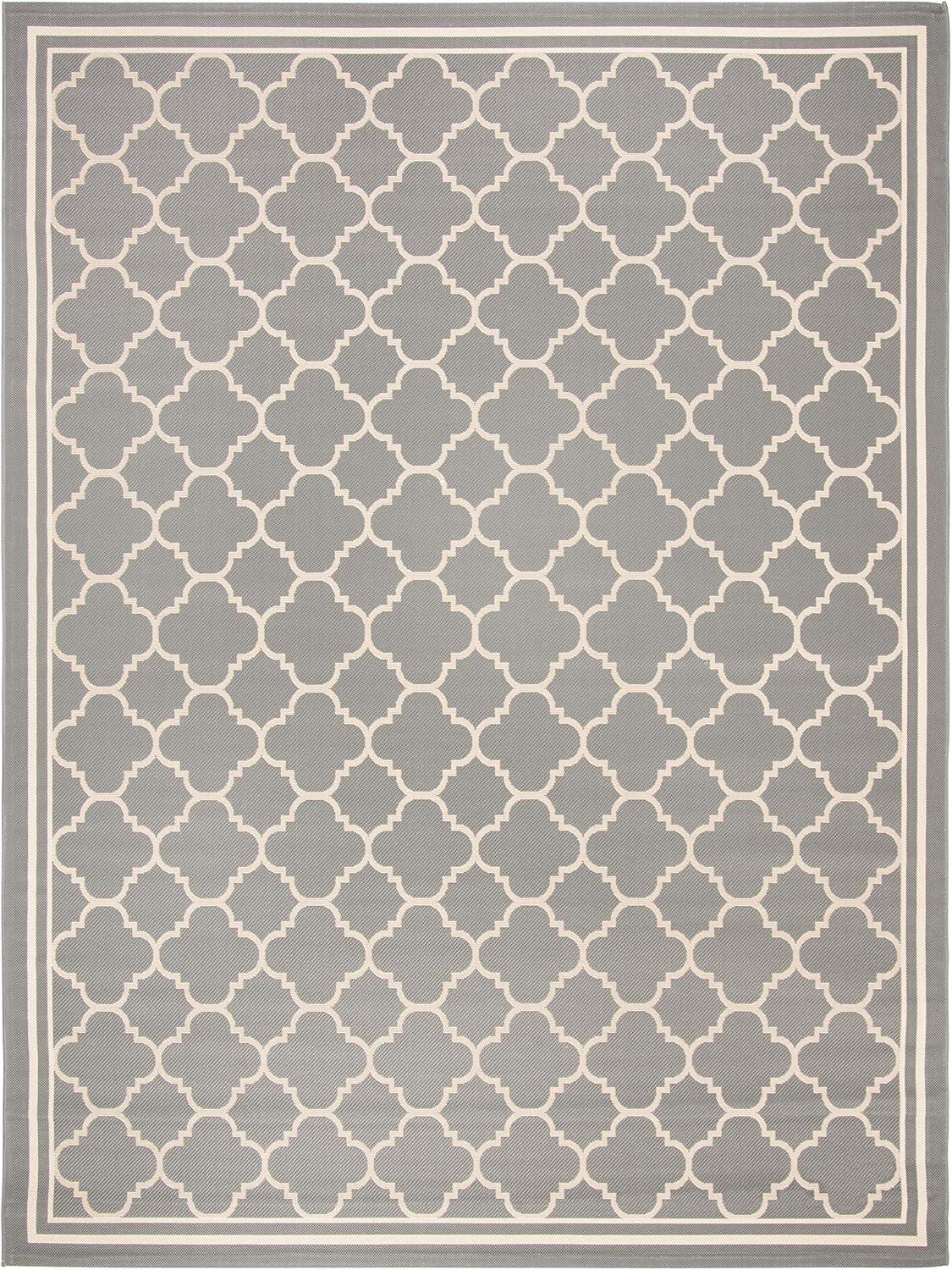 Courtyard CY6918 Power Loomed Indoor/Outdoor Area Rug - Anthracite/Beige - 8'x11' - Safavieh.