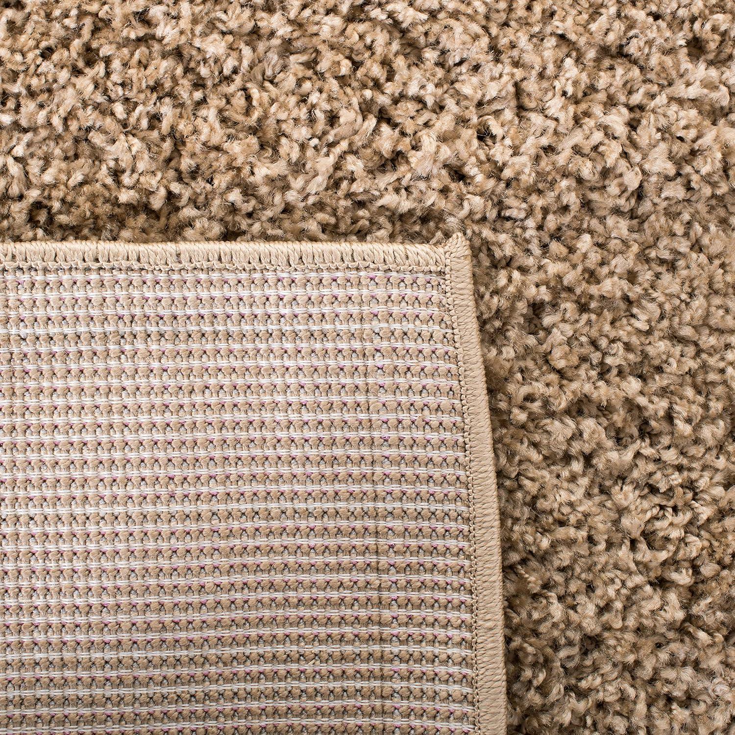 SAFAVIEH Harvey Solid Plush Shag Area Rug, Taupe, 3' x 5'