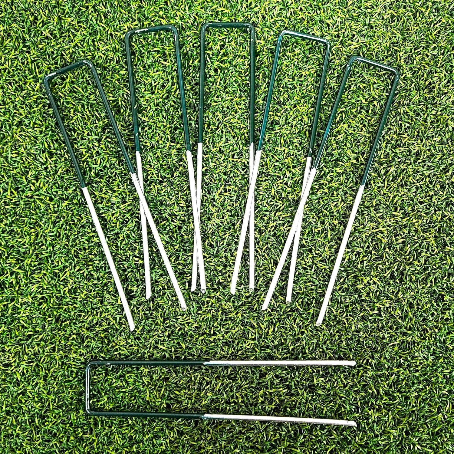 50-Pack Green TOP, 6 Inch Garden Stakes, Landscape Staples, U-Type Turf Stake for Artificial Grass, Rust Proof Sod Pin for Securing Fences Weed Barrier Fabric Outdoor Wires Tents & Tarps