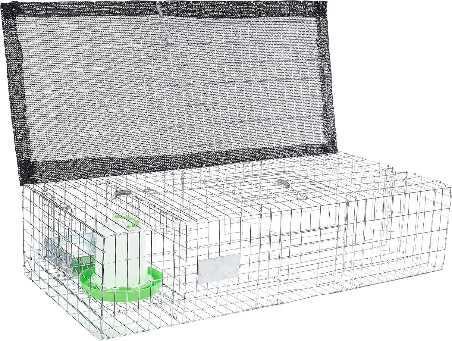BMP-SW-SP-SFW Pigeon Trap With Shade- Food & Water Containers - 35 x 16 x 8 in.
