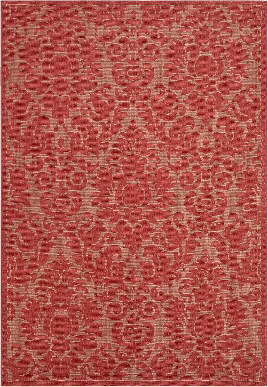 Sultry Red Synthetic 5' x 7' Easy-Care Outdoor Area Rug