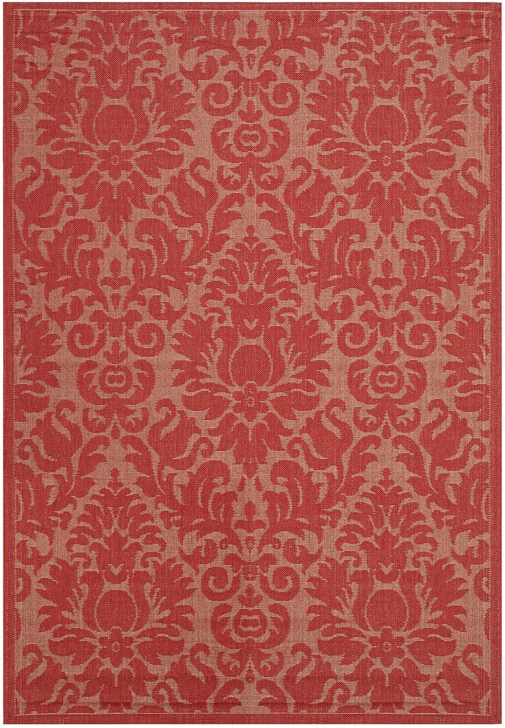 Courtyard CY2714 Power Loomed Indoor and Outdoor Area Rug - Red/Red - 5'3"x7'7" - Safavieh