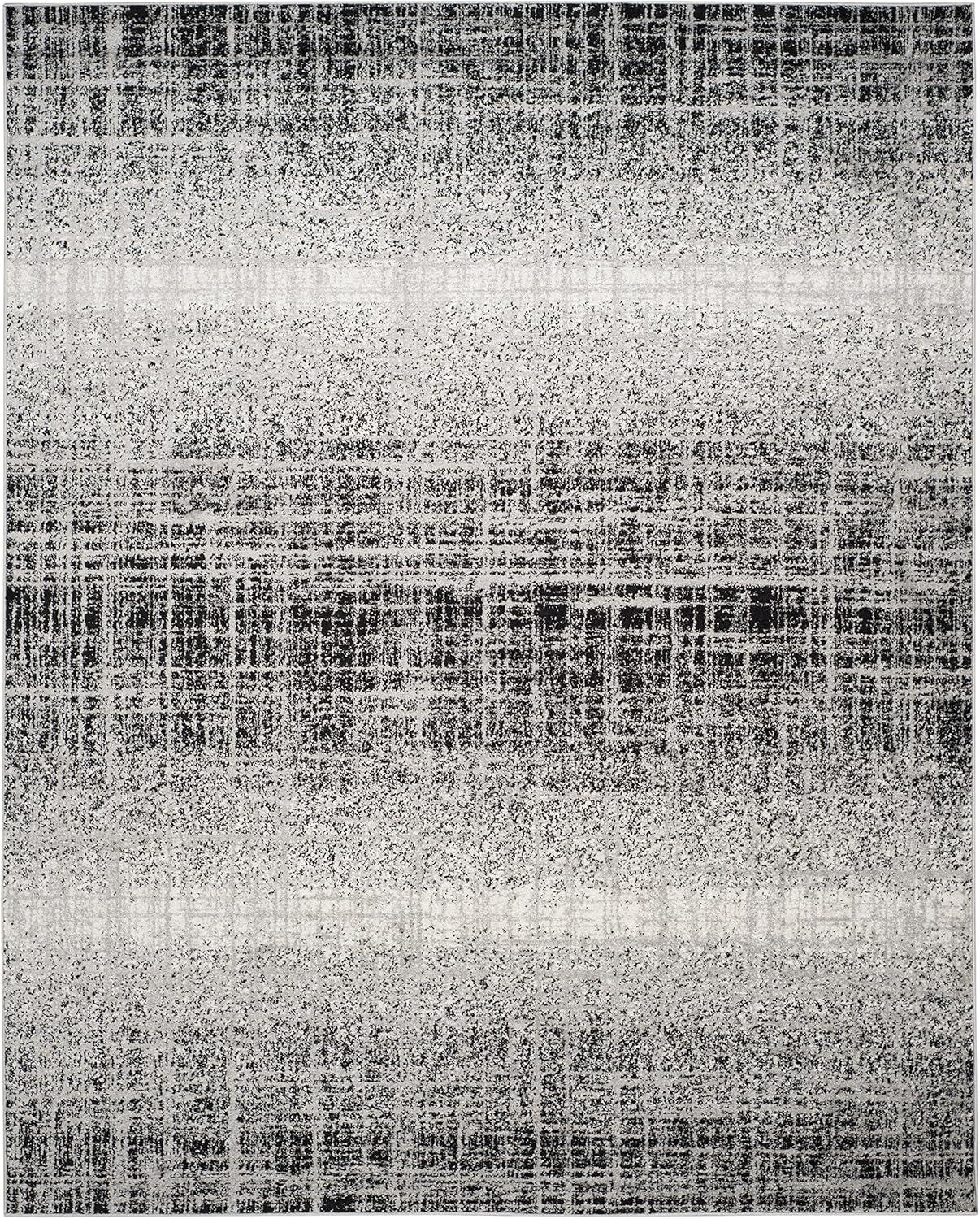 SAFAVIEH Adirondack Kiersten Abstract Faded Area Rug, Silver/Black, 8' x 10'