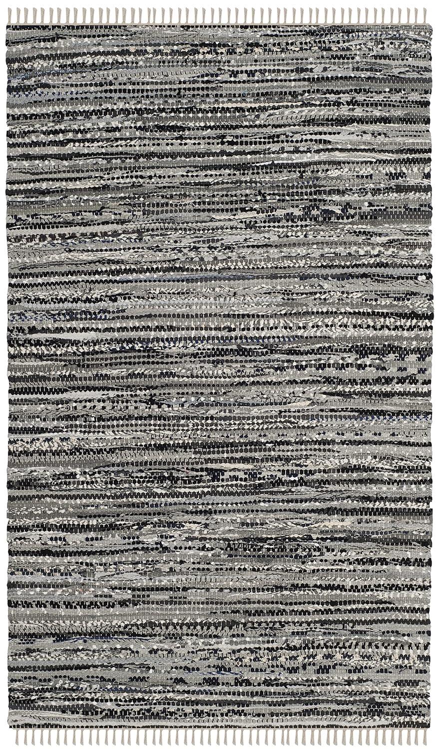 Rag Area Rug RAR128 Hand Woven Area Rug - Grey - 3'x5' - Safavieh.