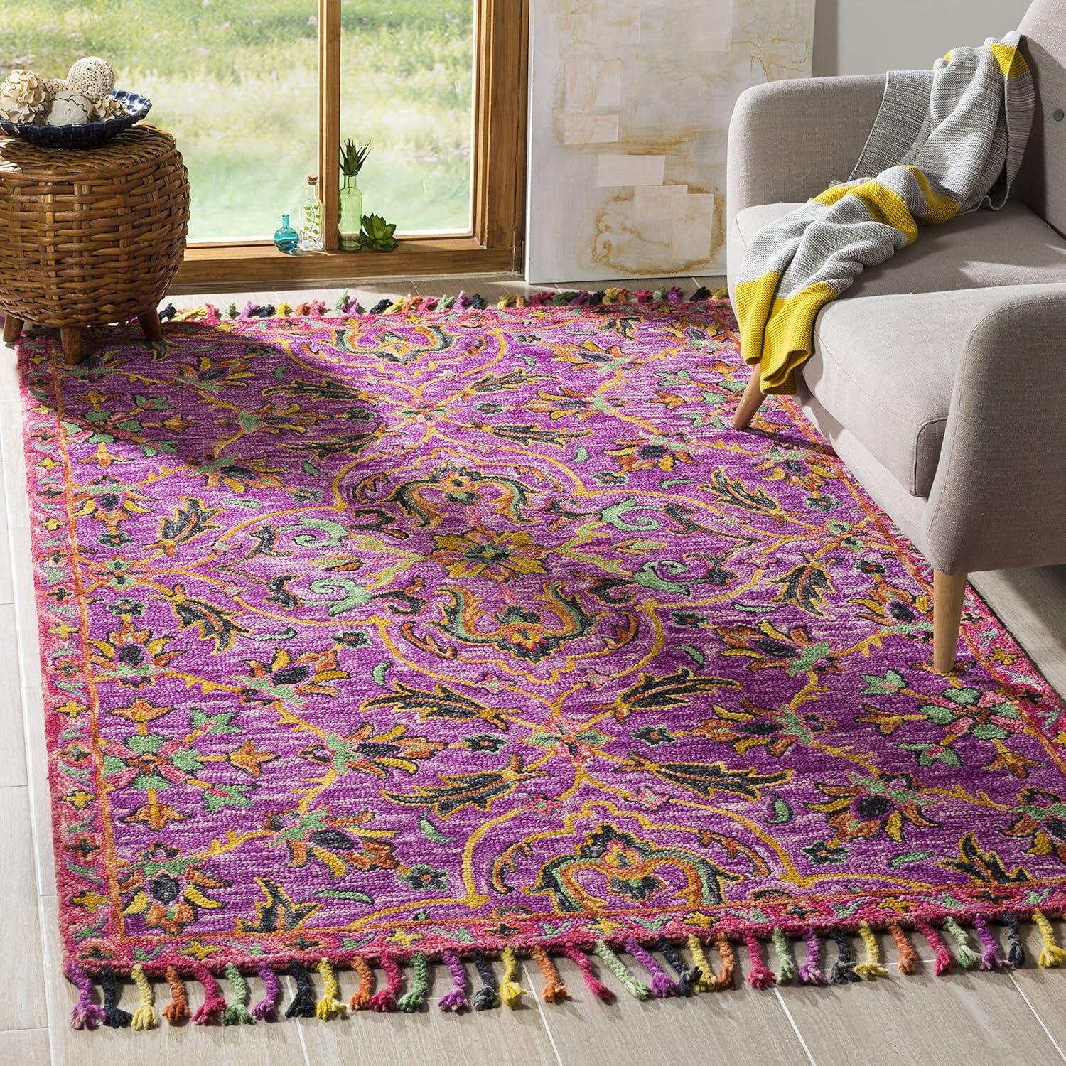 Blossom 4' x 6' Multicolor Wool Floral Handmade Area Rug