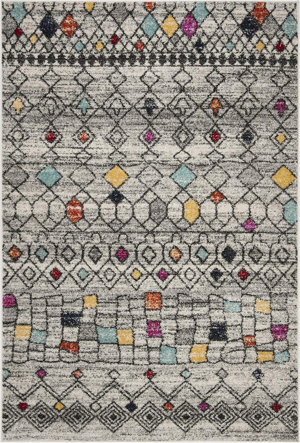Adirondack ADR204 Power Loomed Area Rug - Light Grey/Fuchsia - 4'x6' - Safavieh.