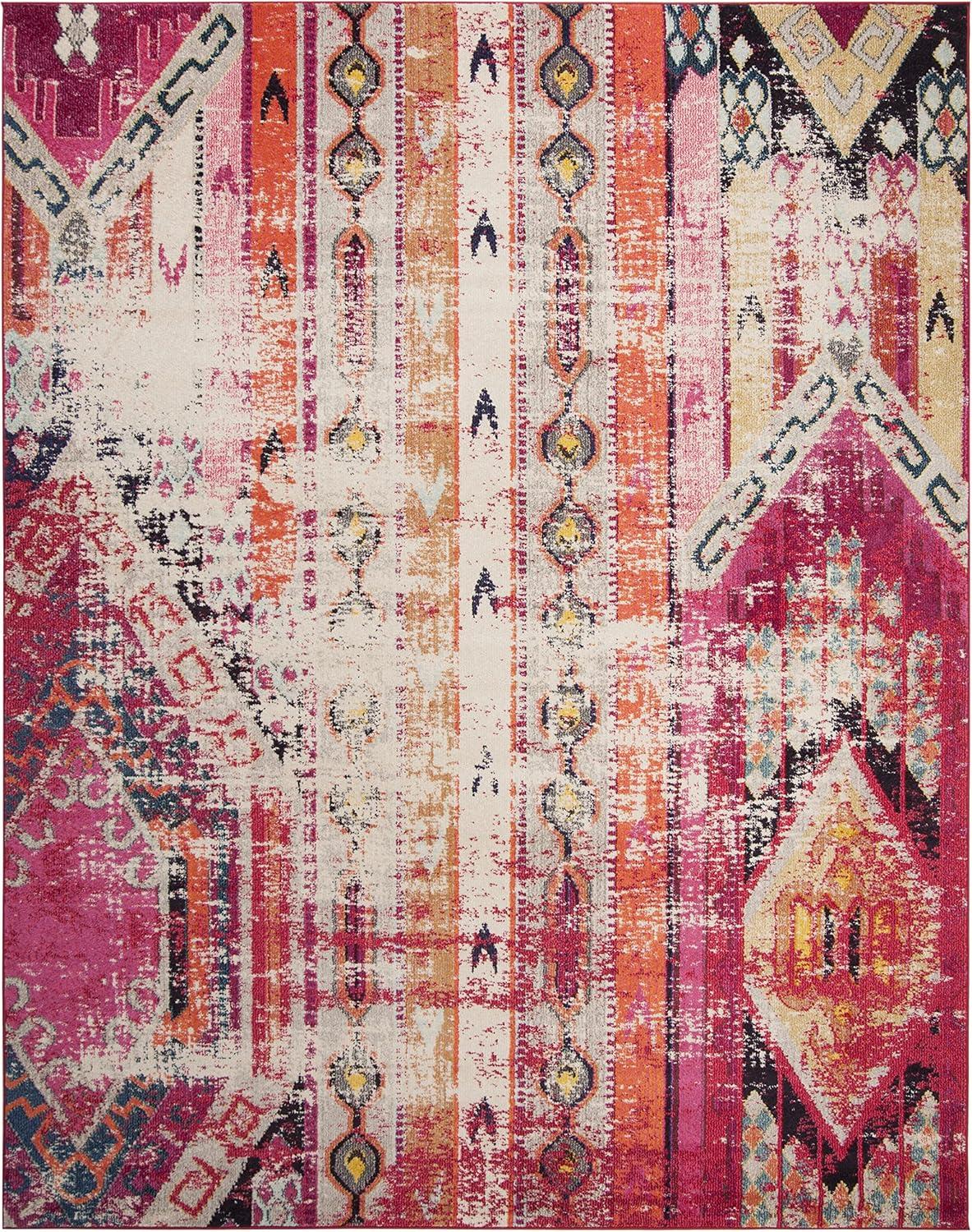 Monaco MNC222 Power Loomed Indoor Area Rug - Magenta/Multi - 9'x12' - Safavieh