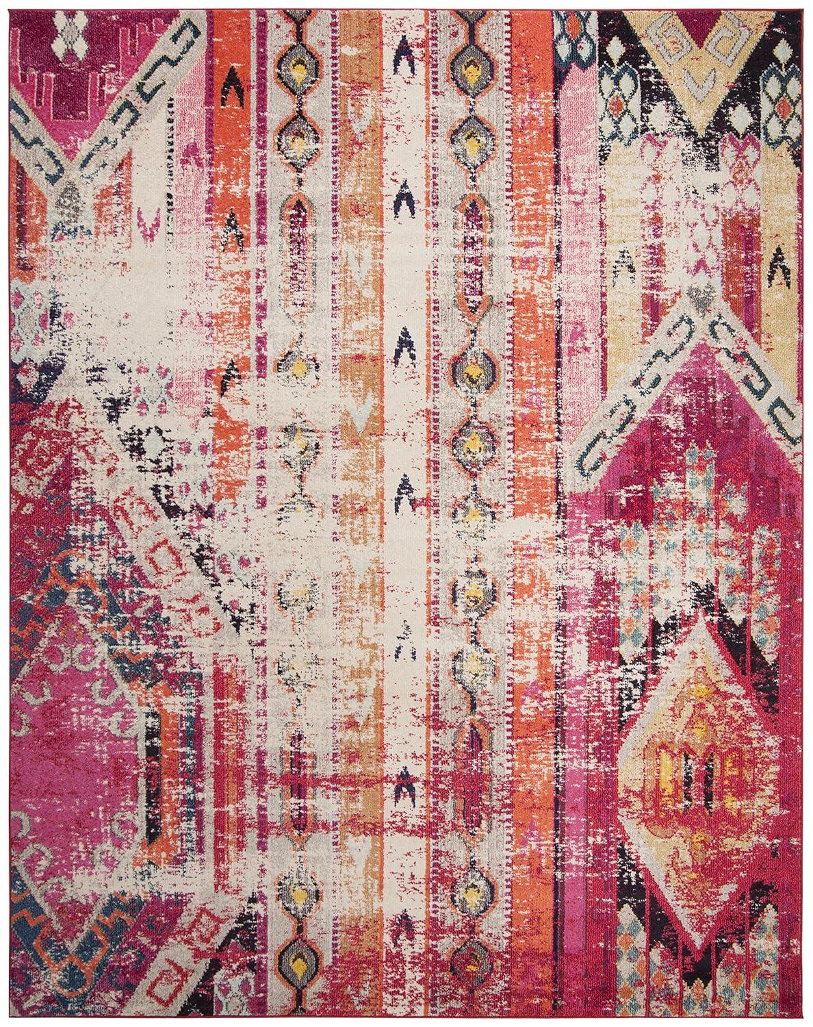 Monaco MNC222 Power Loomed Indoor Area Rug - Magenta/Multi - 9'x12' - Safavieh