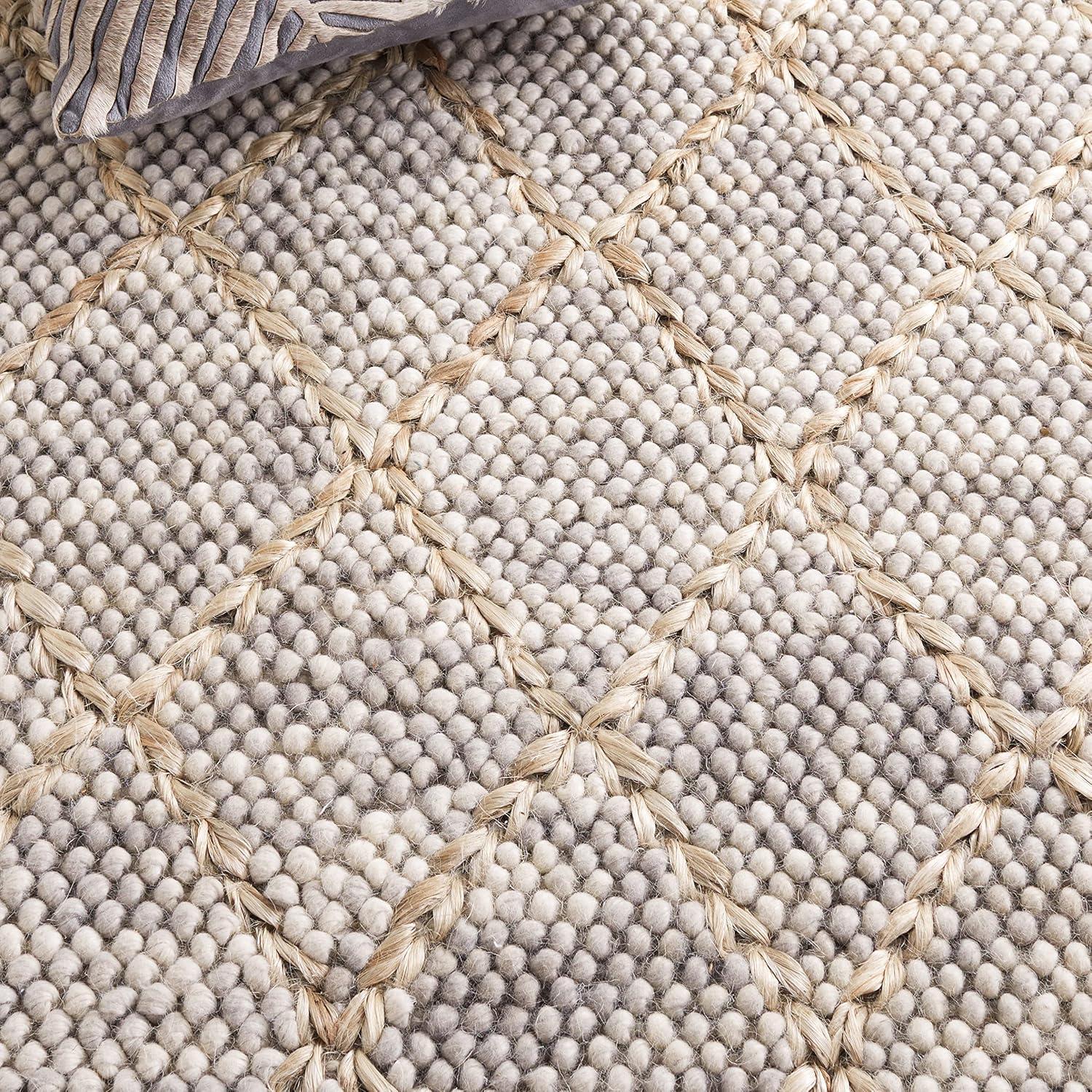 Natura NAT223 Hand Woven Indoor Area Rug - Teal/Natural - 8'x10' - Safavieh