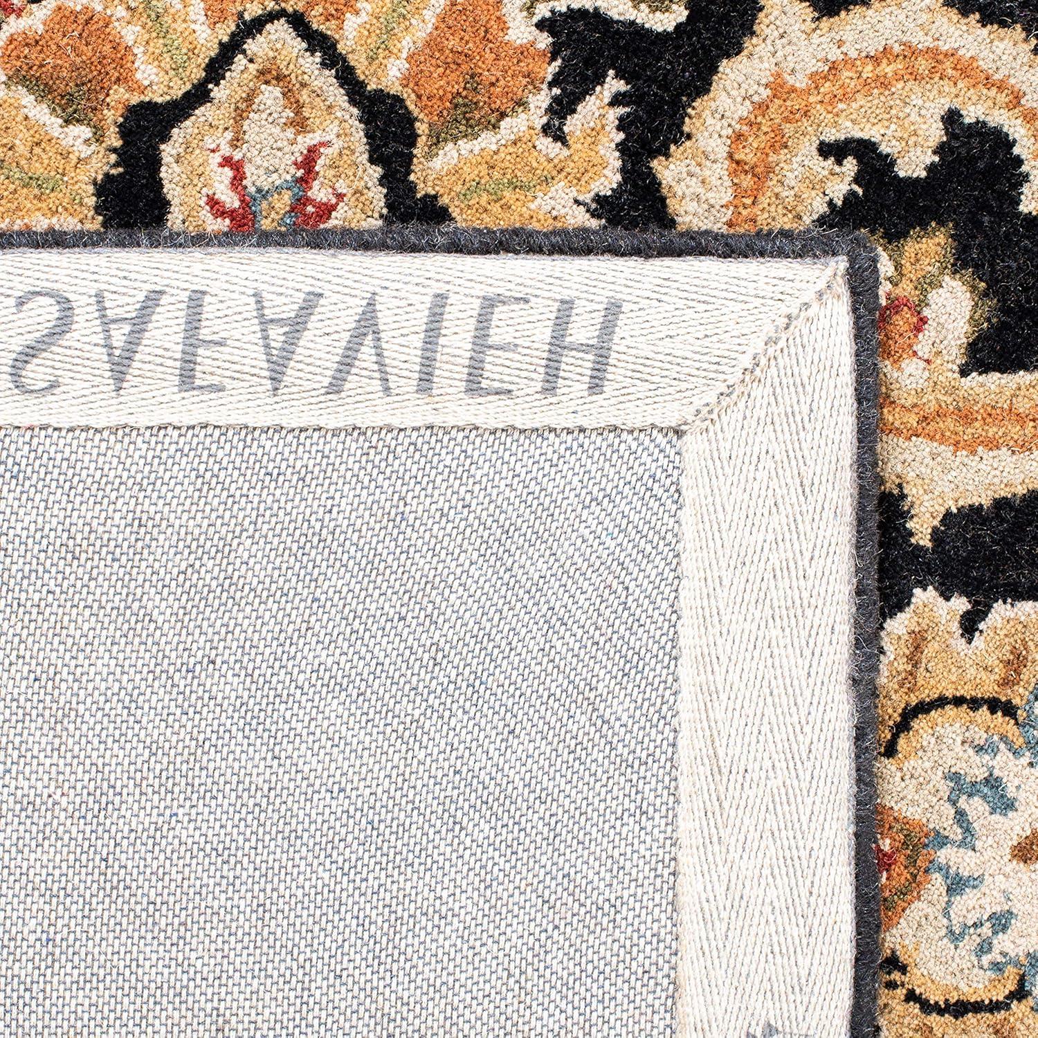SAFAVIEH Classic Gloria Traditional Wool Area Rug, Black/Gold, 5' x 8'