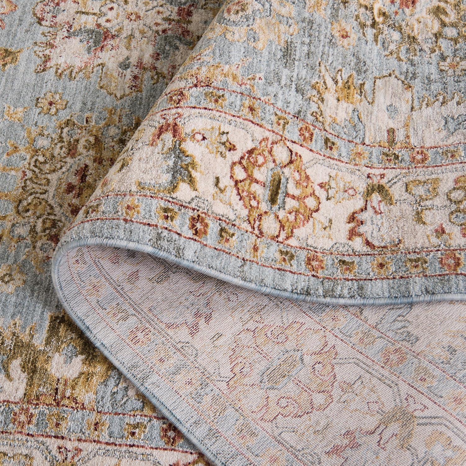 Hamilton HLT112 Power Loomed Area Rug - Blue/Ivory - 8'x10' - Safavieh.